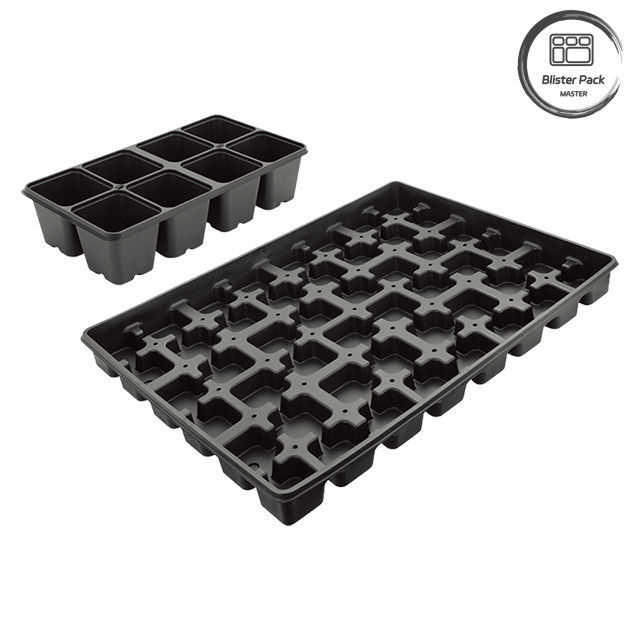 128 خلية PS صناديق البذور البلاستيكية لمزرعة الخضروات صناديق زرع النباتات 0.8mm إلى 1.0mm سميكة