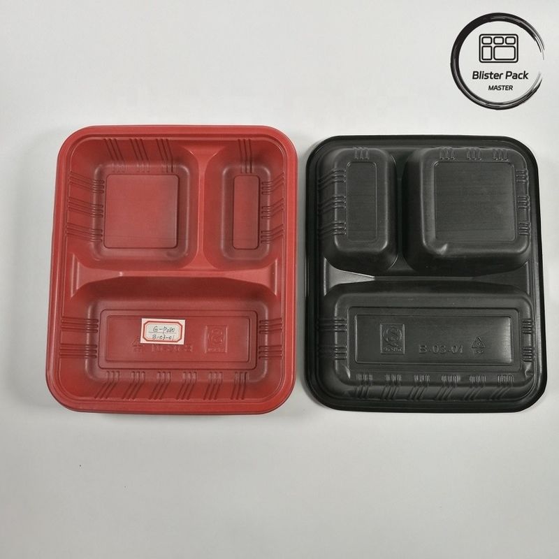 2-3-4 مخصصة مقصورة PP الطعام الساخن للخروج بها صناديق البنتو الصديقة للبيئة مستطيلة