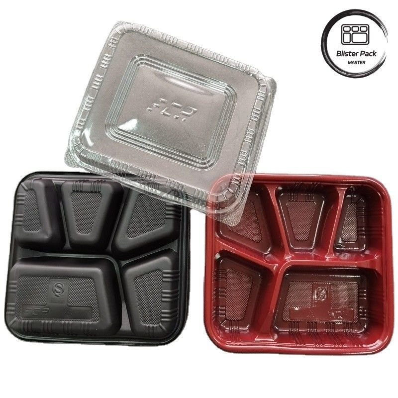 2-3-4 مخصصة مقصورة PP الطعام الساخن للخروج بها صناديق البنتو الصديقة للبيئة مستطيلة